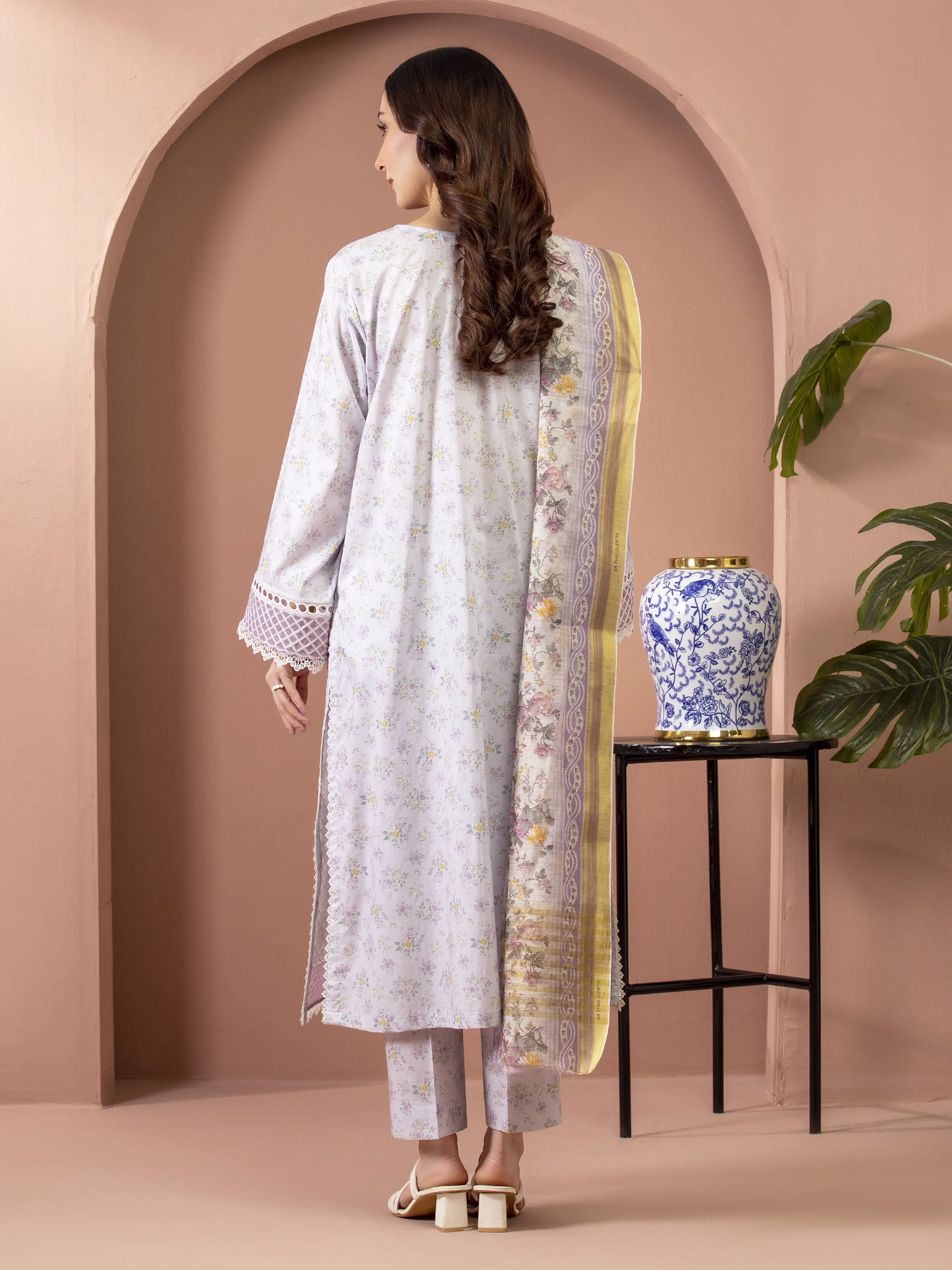 Unstitched Embroidered Lawn Suit - EWU5V1-31450-3P - Image 6
