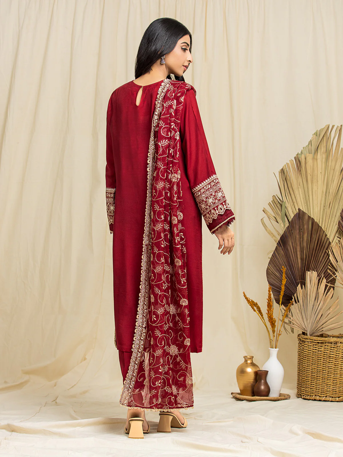 Unstitched Embroidered Raw Silk Suit - EWU24V16-30012-3P - Image 2