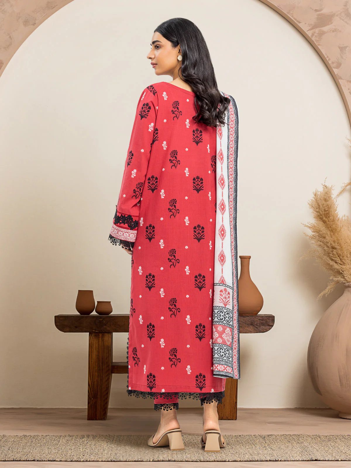 Unstitched Embroidered Jacquard Suit - EWU24V3-30034-3P - Image 2