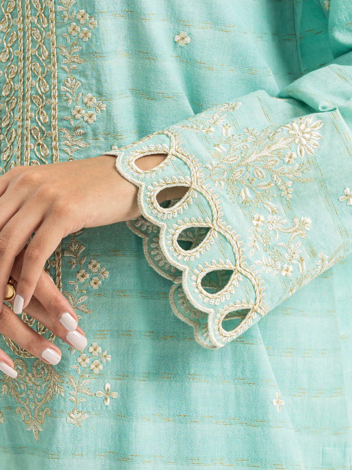 Unstitched Embroidered Jacquard Suit - EWU24V3-30023-3P - Image 3