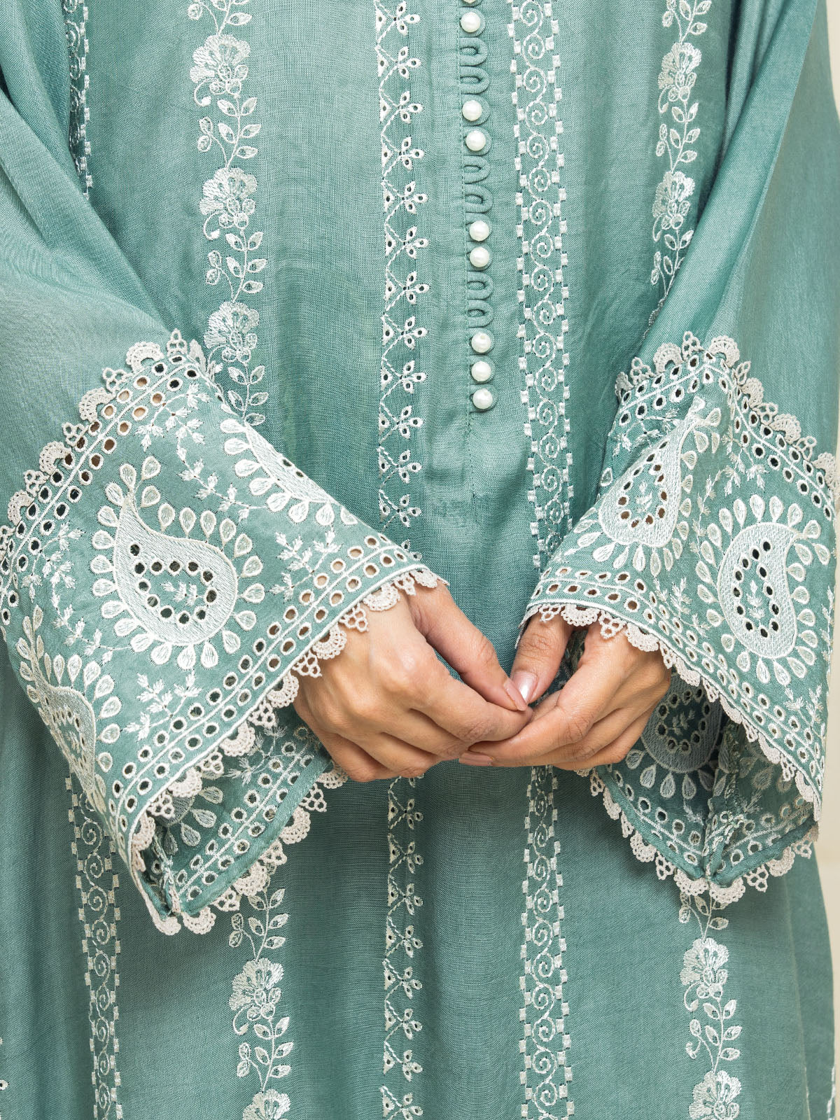 Unstitched Embroidered Silk Suit - EWU24V16-30102 - Image 3