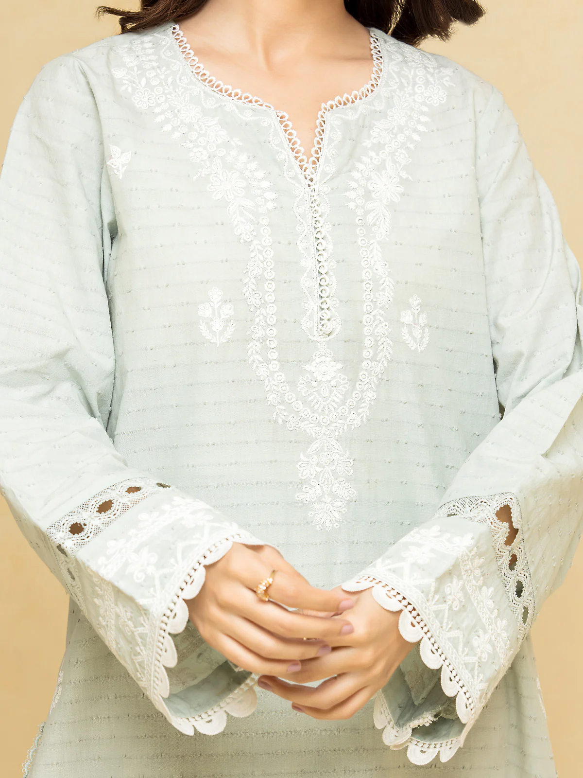 Unstitched Embroidered Dobby Suit - EWU24V7-28776-3P - Image 5