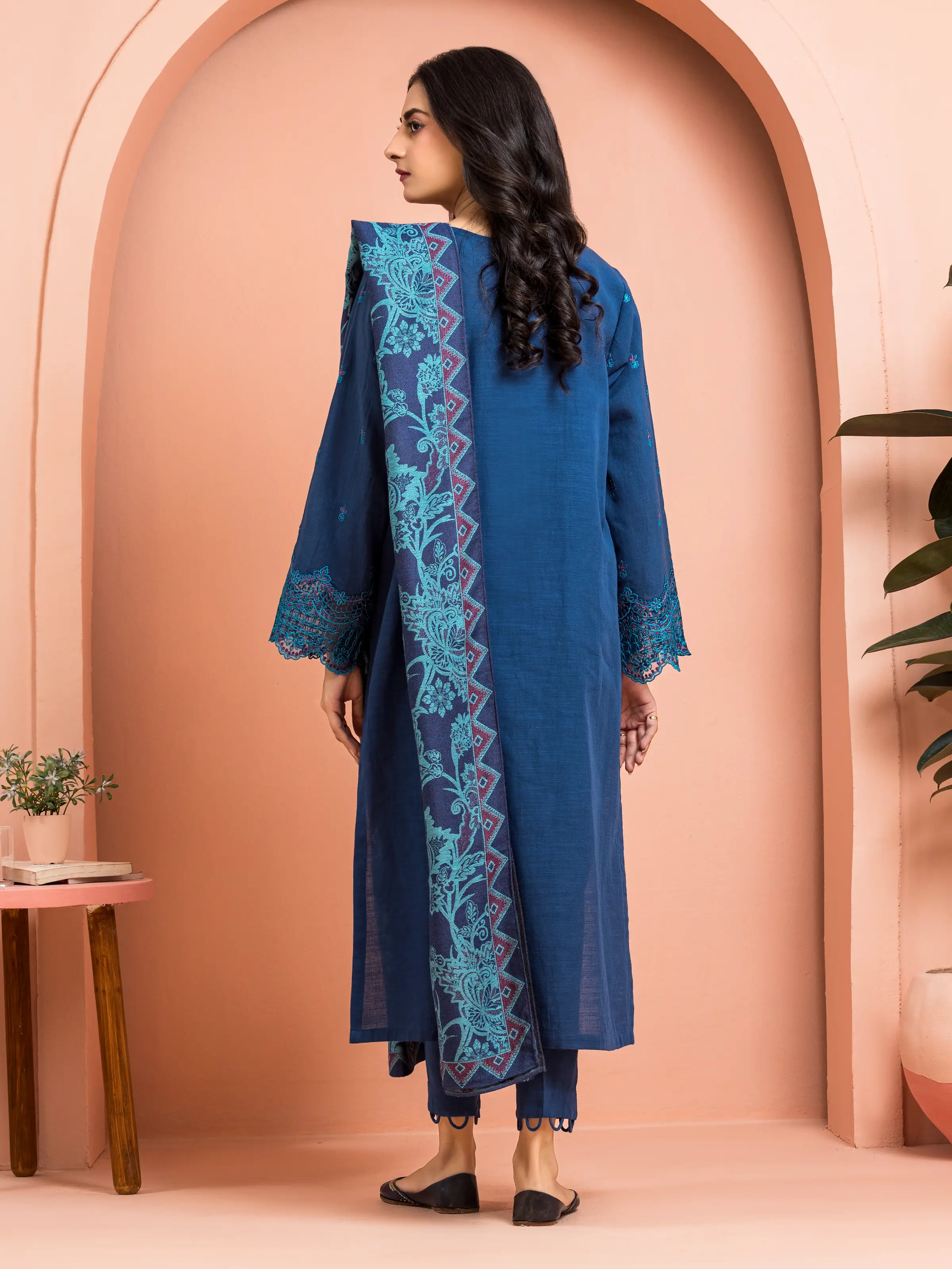 Unstitched Embroidered Marina Twill Suit - EWU24V14-30214-3P - Image 2