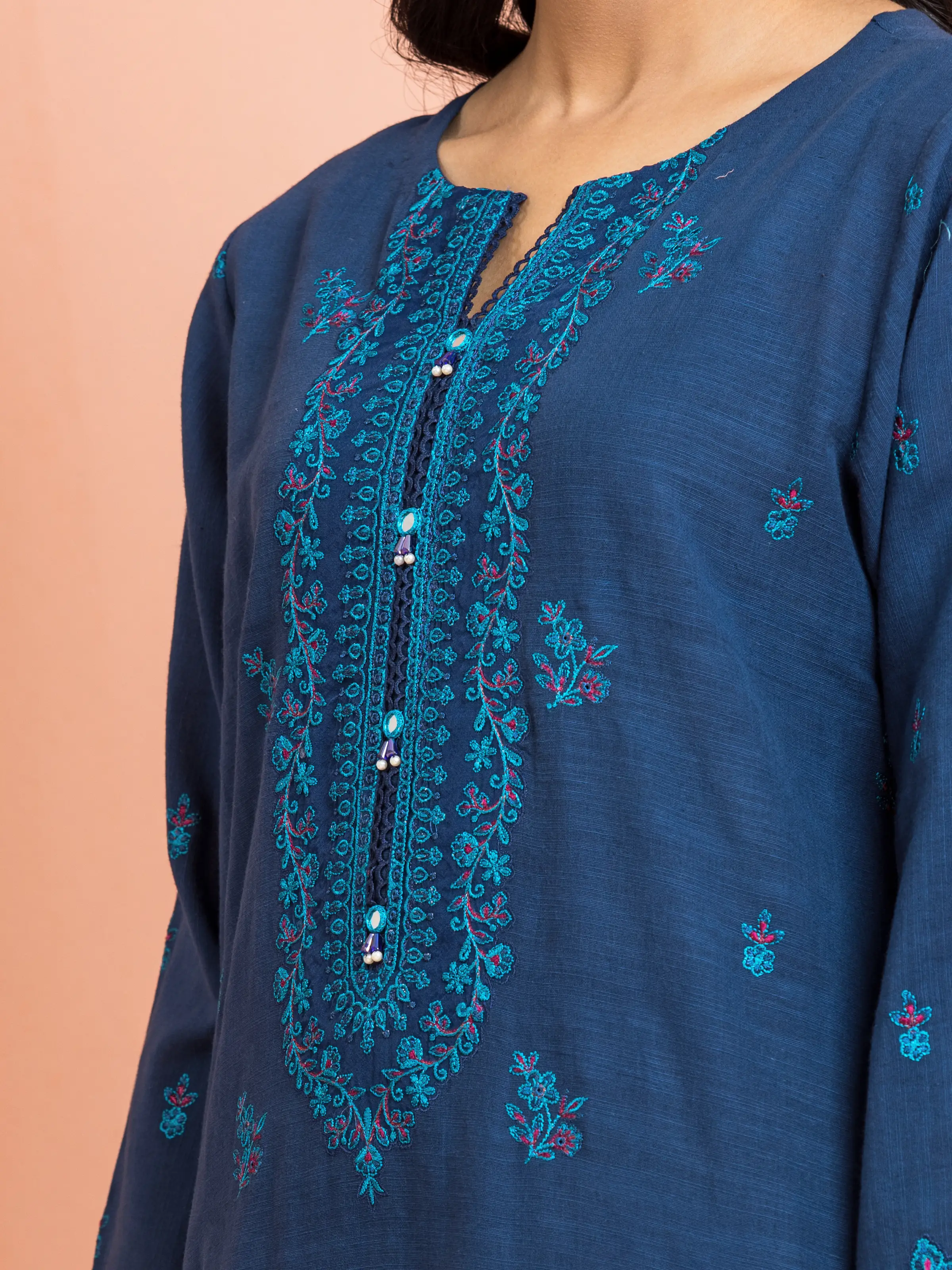 Unstitched Embroidered Marina Twill Suit - EWU24V14-30214-3P - Image 4