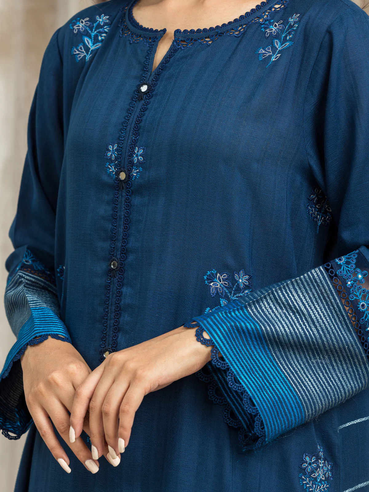 Unstitched Embroidered Jacquard Suit - EWU24V3-26624-3P - Image 3
