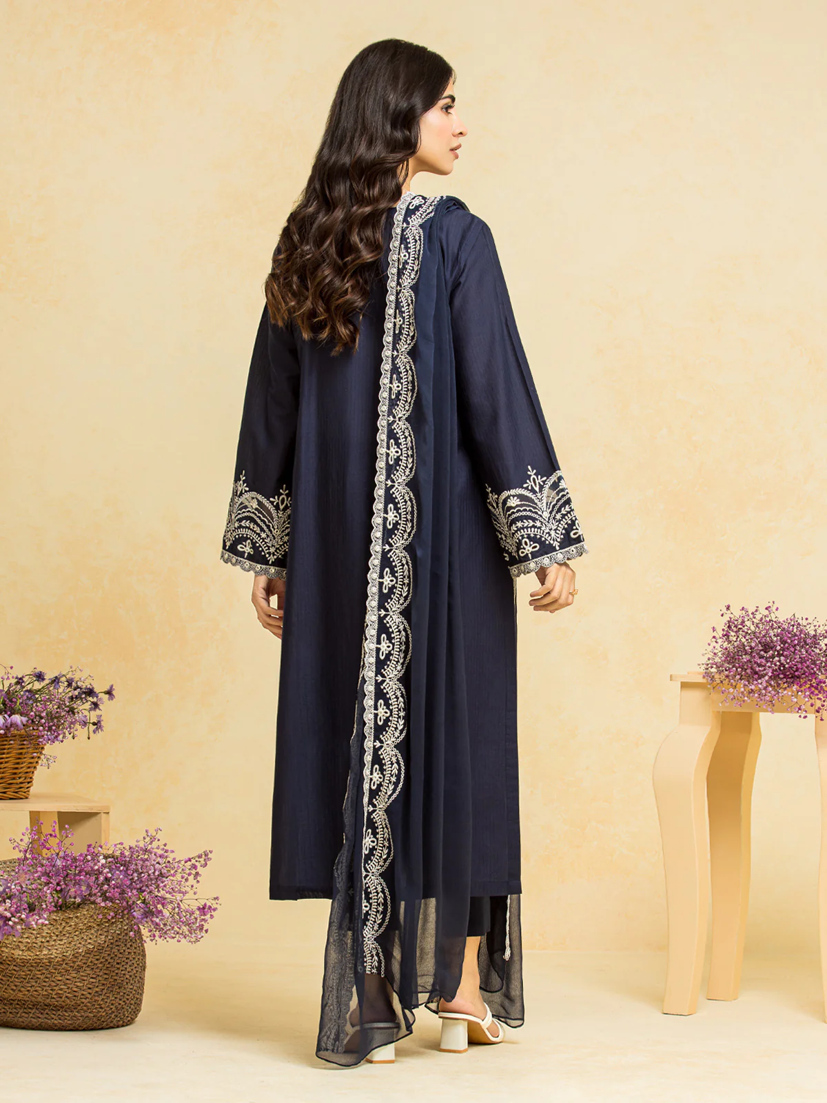 Unstitched Embroidered Dobby Suit - EWU24V7-28780-3P - Image 5