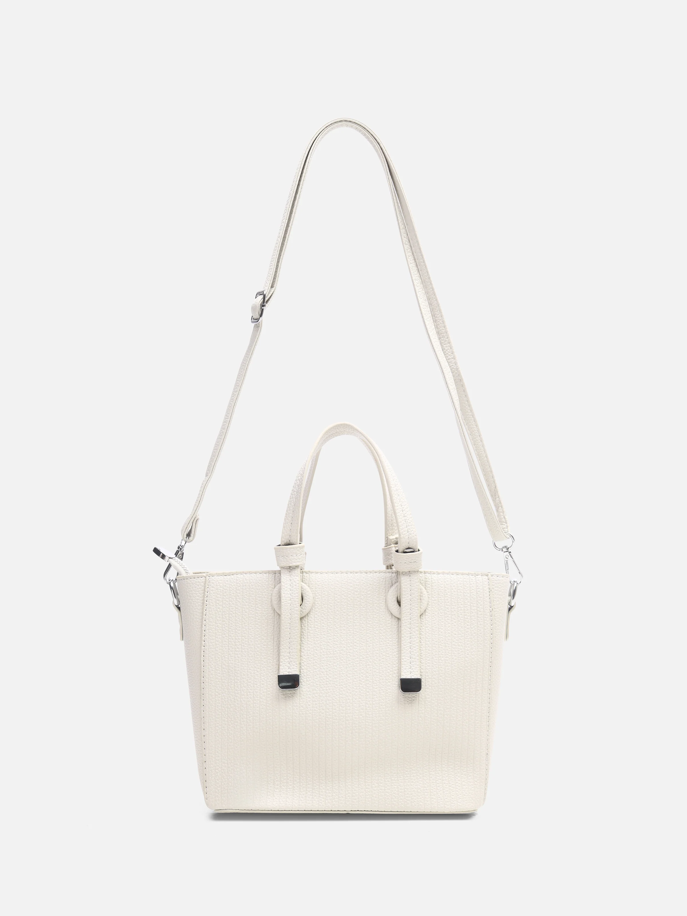 Women's Off White Crossbody Satchel Bag - EAWHB5-035 - Image 2