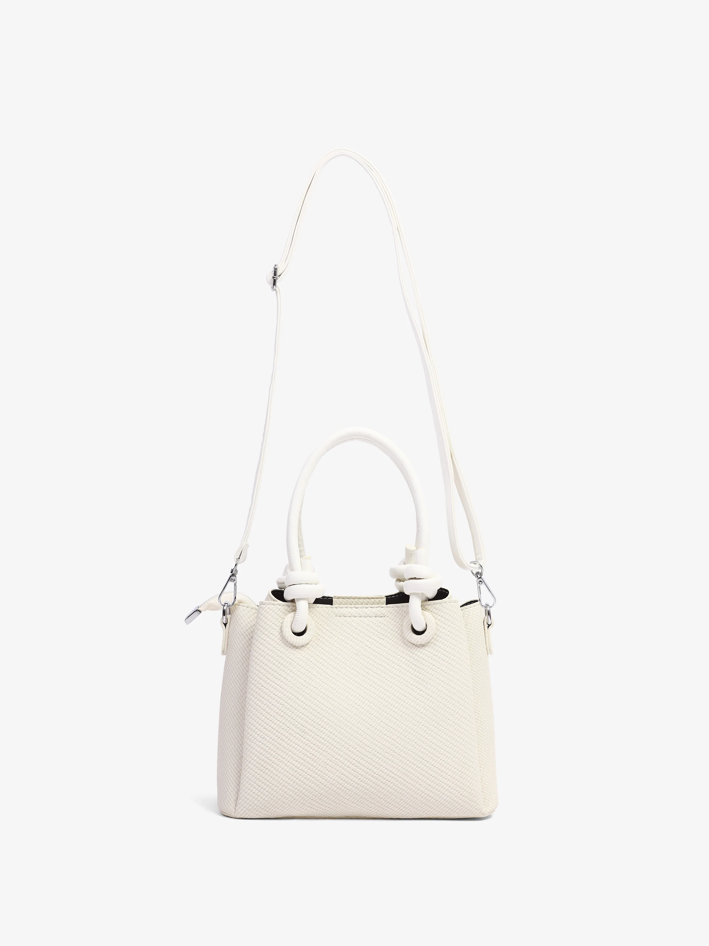 Women's Off White Top Handle Satchel Bag - EAWHB5-038 - Image 2