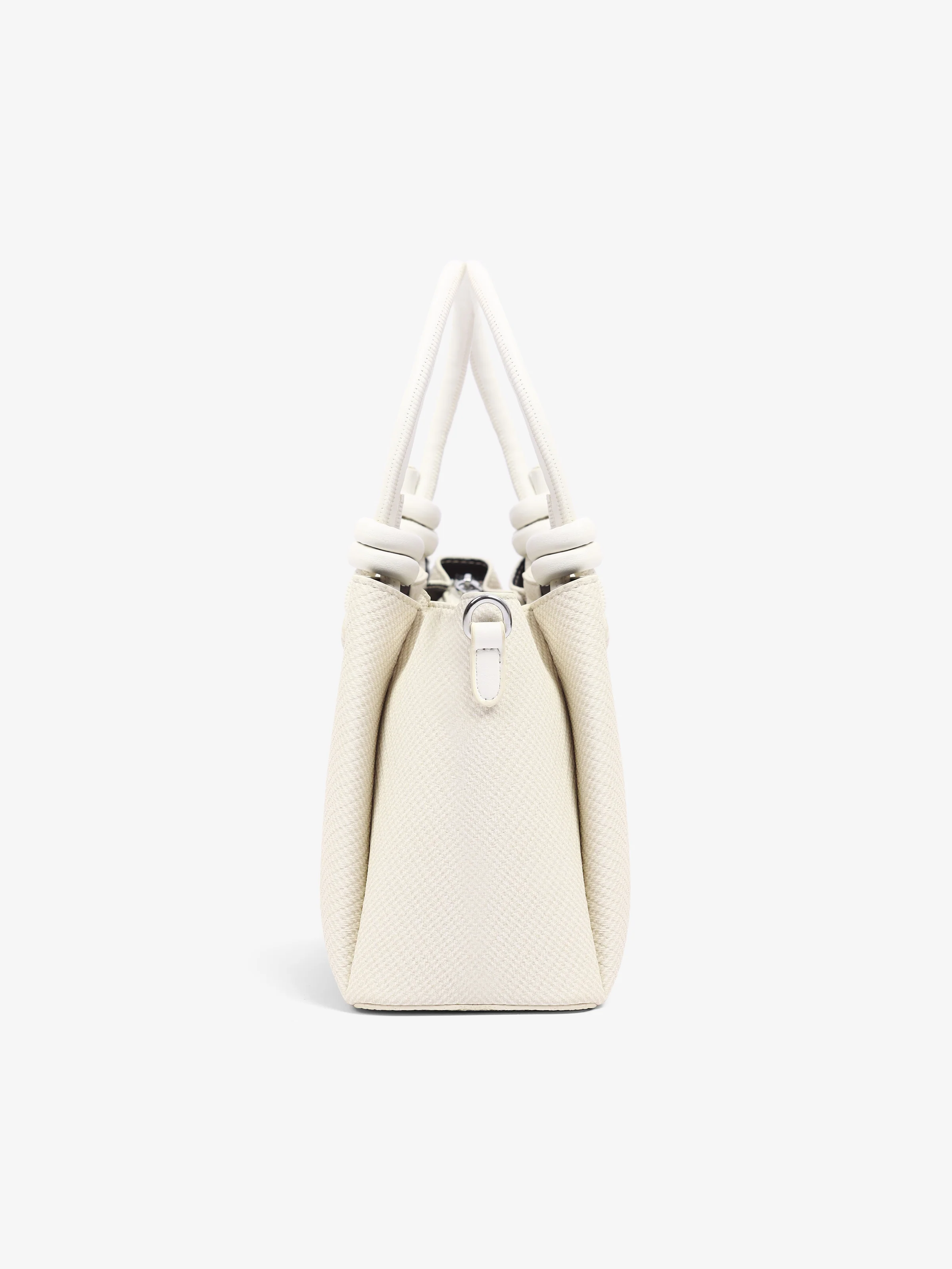 Women's Off White Top Handle Satchel Bag - EAWHB5-038 - Image 3