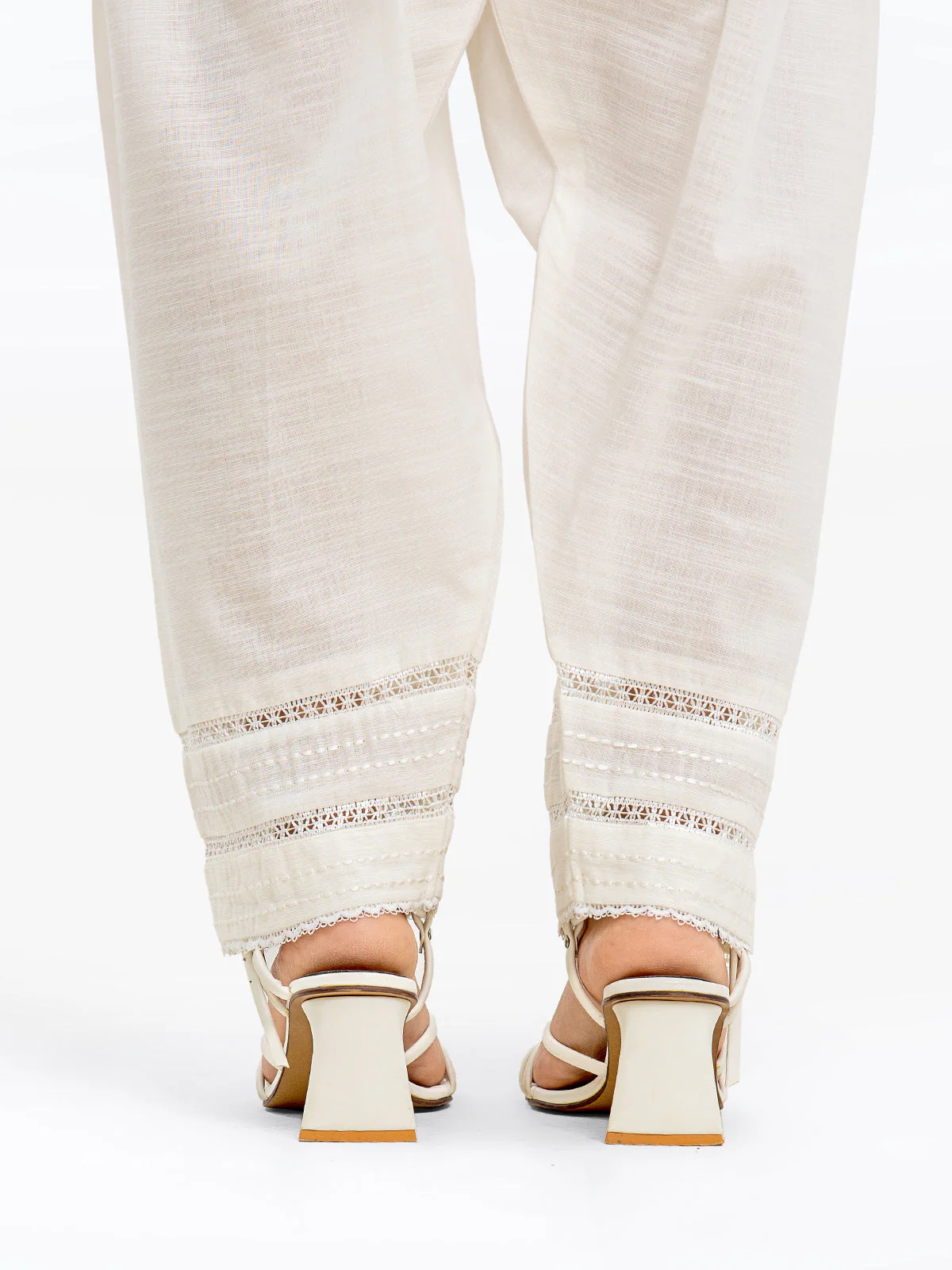 Women's Off White Shalwar - EWBEB23-76568 - Image 3
