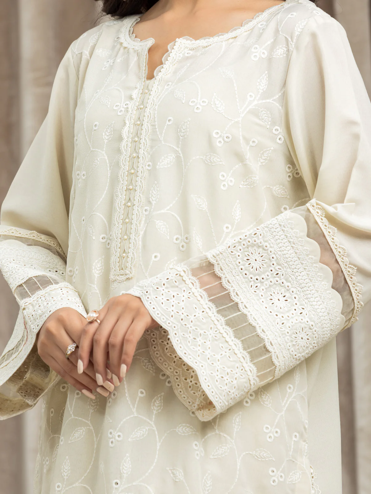 Unstitched Embroidered Cambric Suit - EWU24V2-30113-3P - Image 3