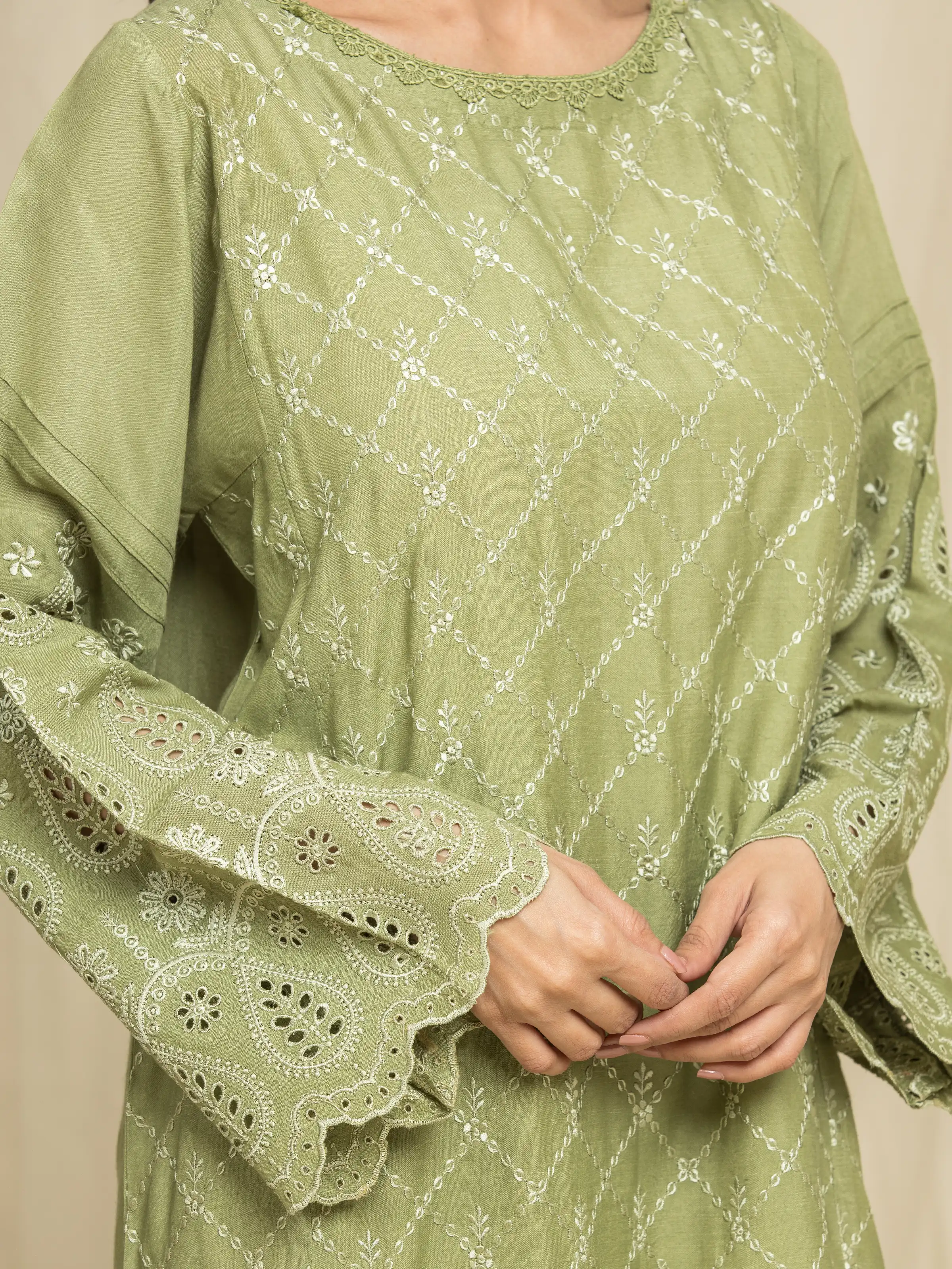 Unstitched Embroidered Silk Suit - EWU24V16-30101 - Image 3