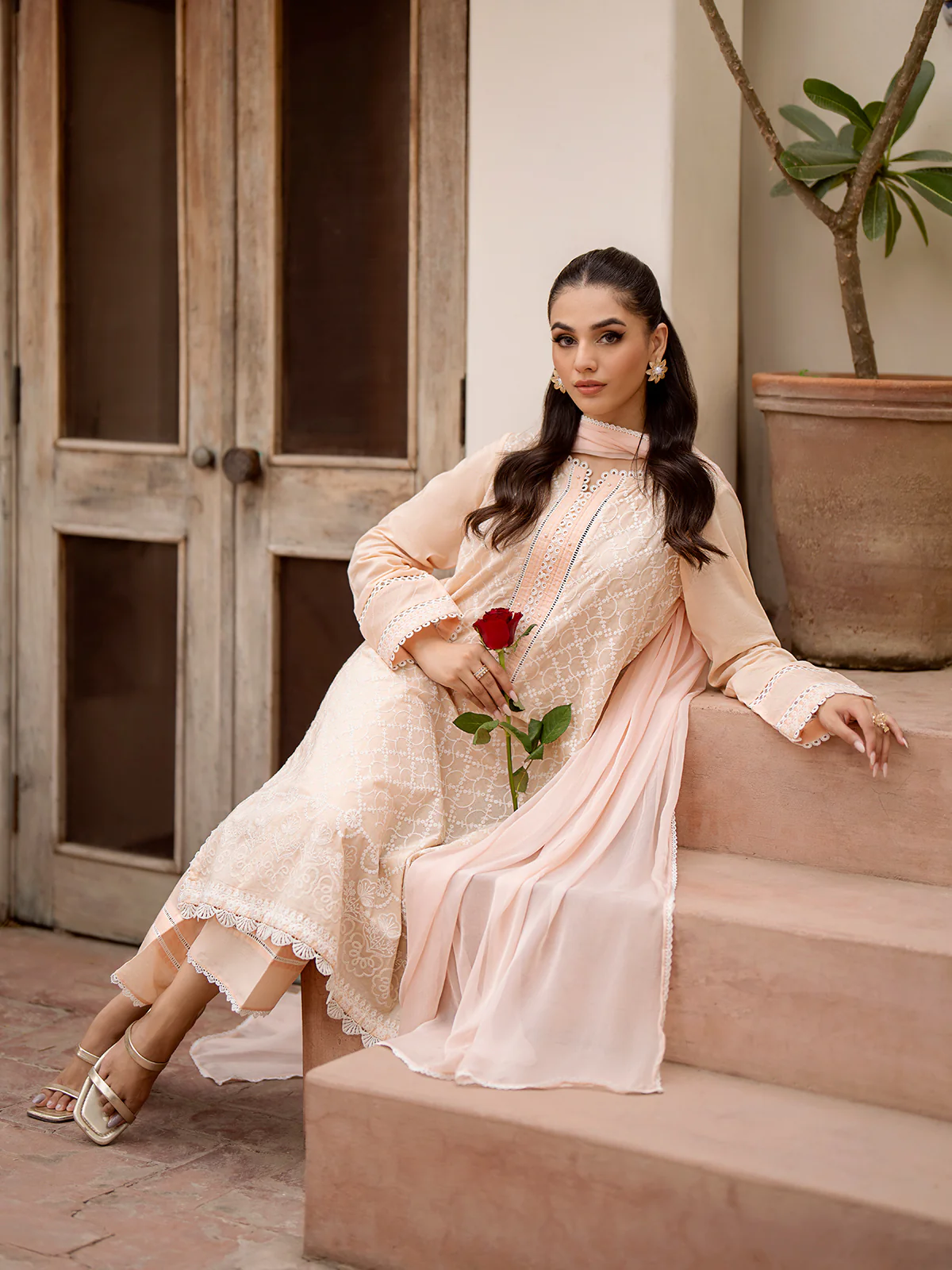 Unstitched Embroidered Cambric Suit - EWU24V2-28618-3P - Image 4