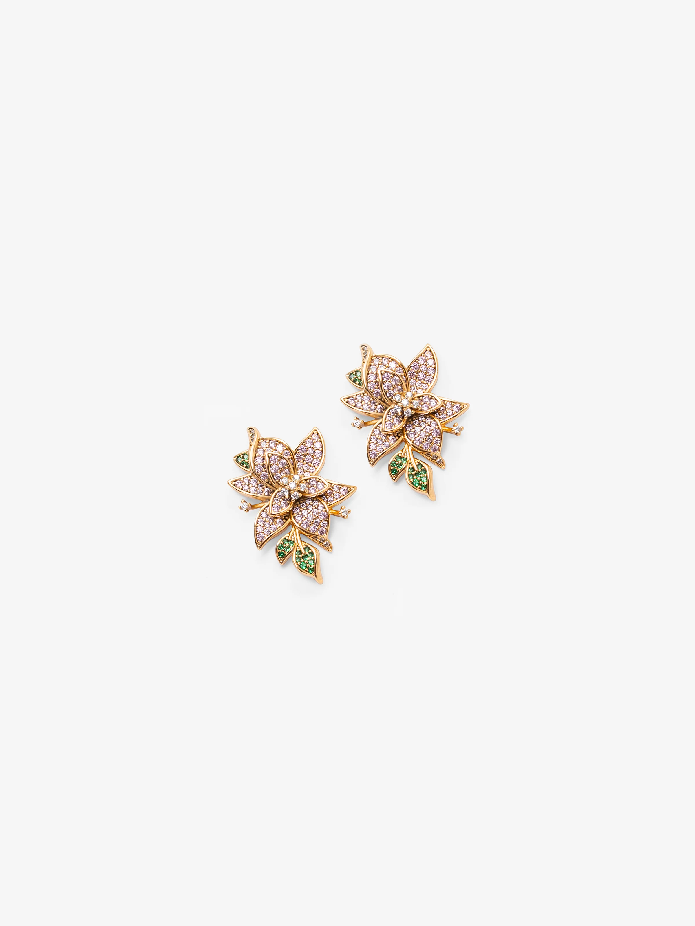 Pink Gold Flower Studs - EAWE5-073