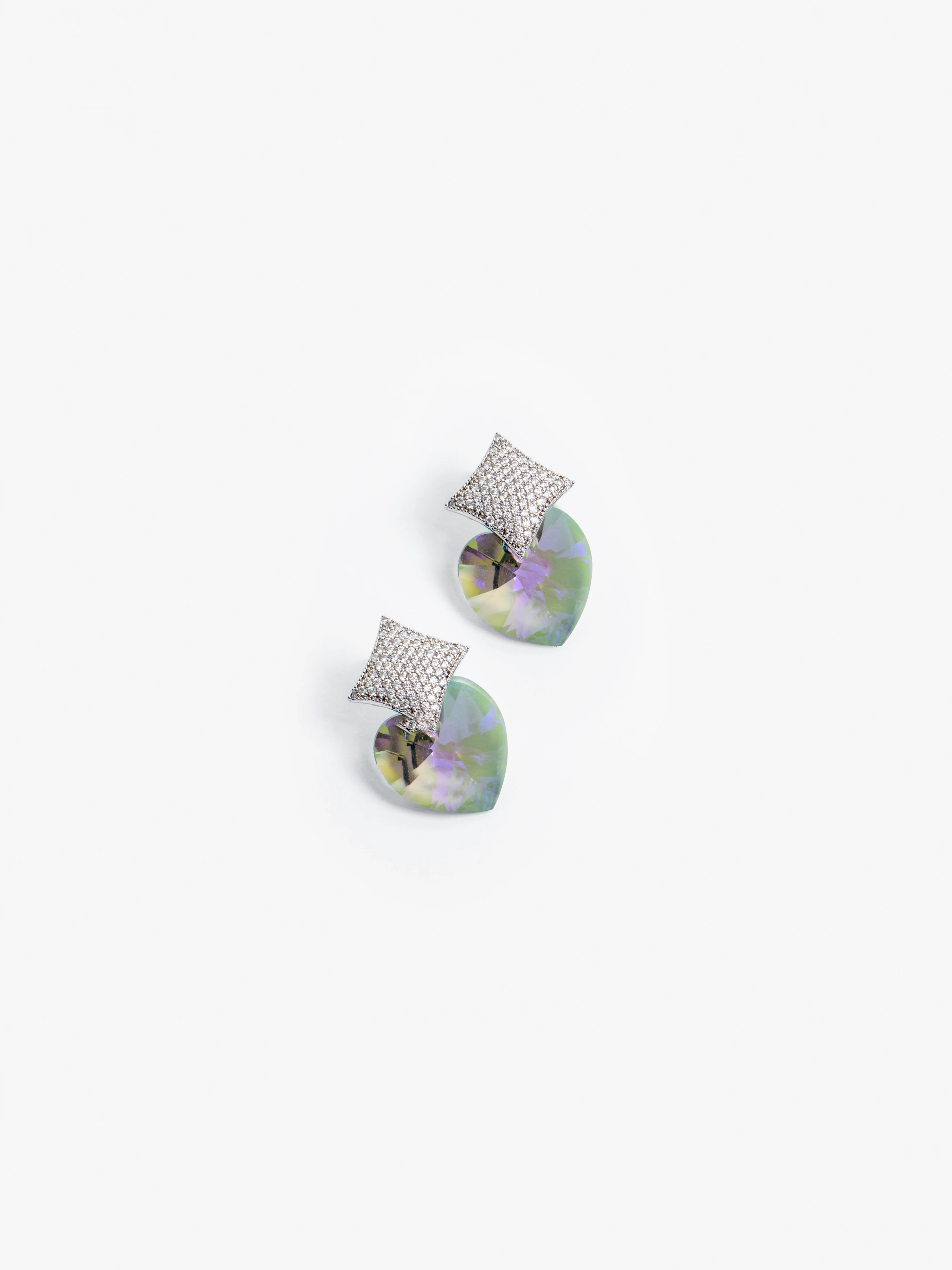 Pink Pave Crystal Round Studs - EAWE5-049
