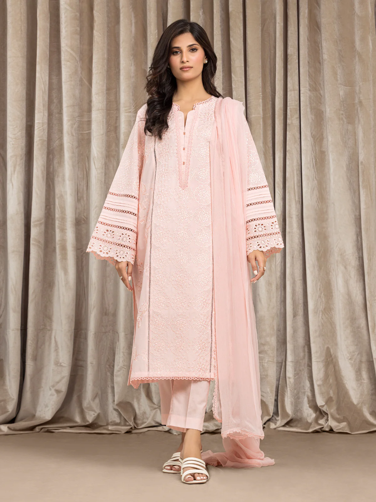 Unstitched Embroidered Cambric Suit - EWU24V2-30152-3P - Image 2