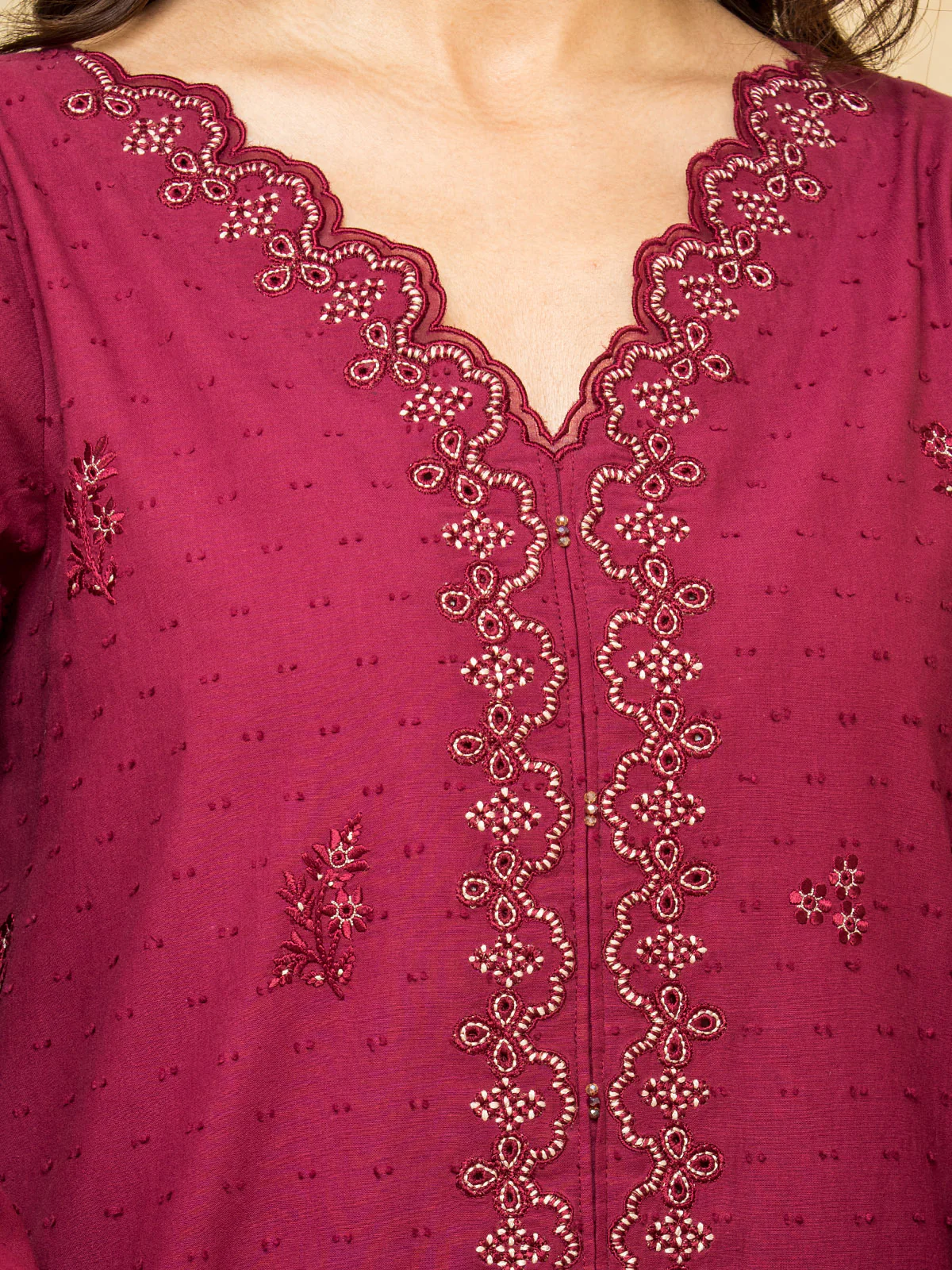 Unstitched Embroidered Dobby Suit - EWU24V7-28775-3P - Image 2