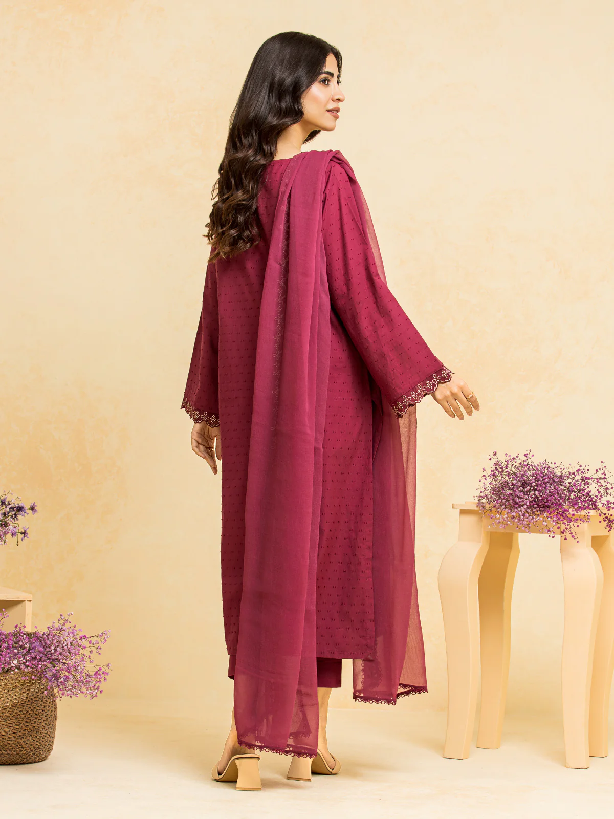 Unstitched Embroidered Dobby Suit - EWU24V7-28775-3P - Image 4