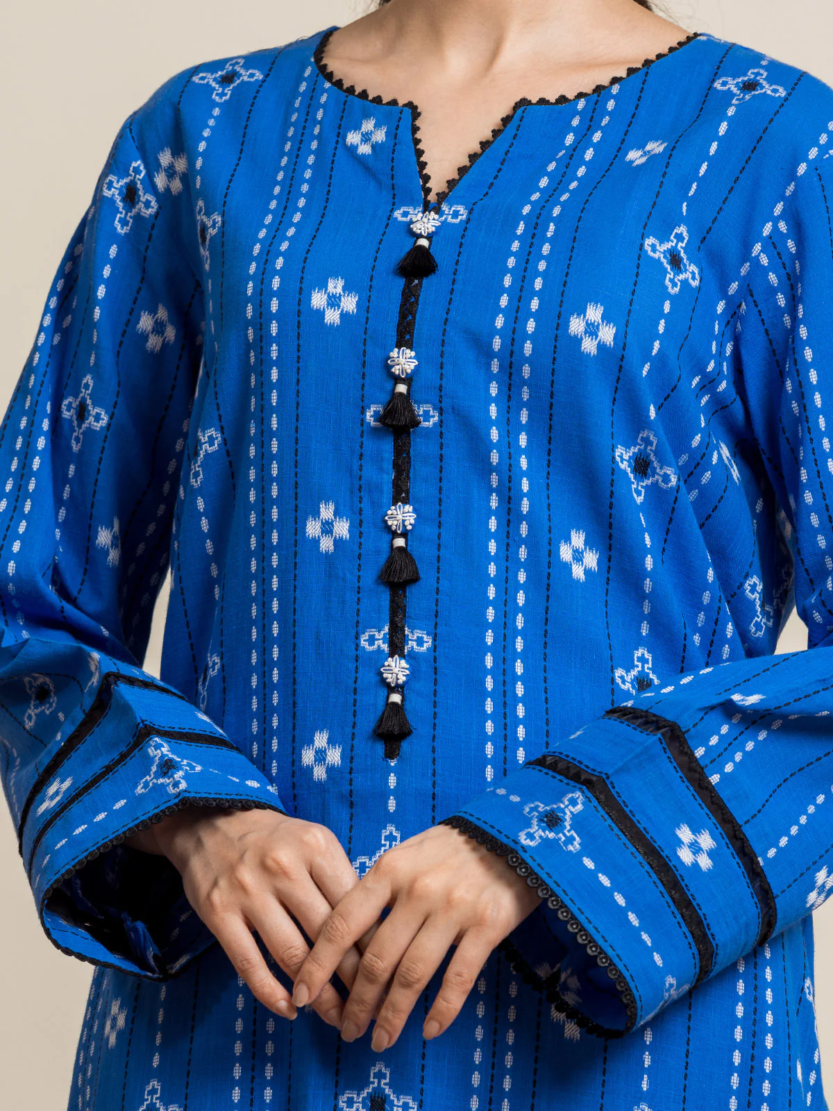 Unstitched Embroidered Jacquard Suit - EWU24V3-30054-3P - Image 3