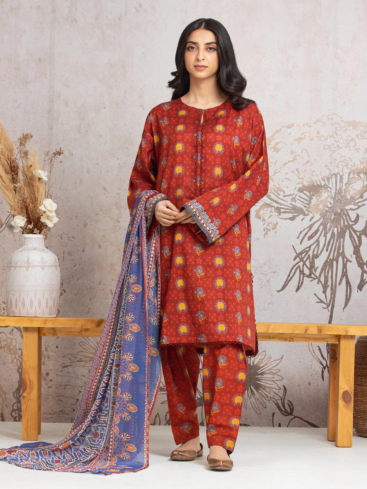 Unstitched Printed Cambric Suit - EWU24M2-003