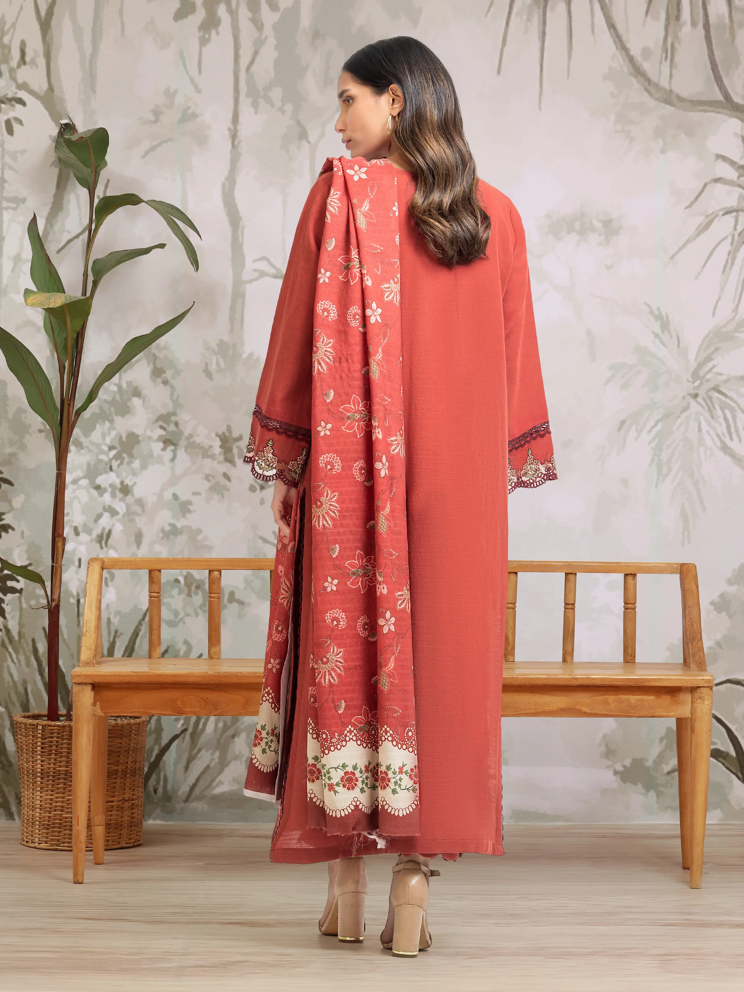 Unstitched Embroidered Khaddar Suit - EWU24V11-30308-3P - Image 2