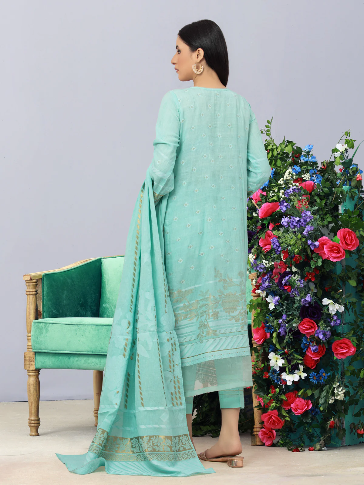 Unstitched Embroidered Jacquard Suit - EWU24V3-26757-3P - Image 3