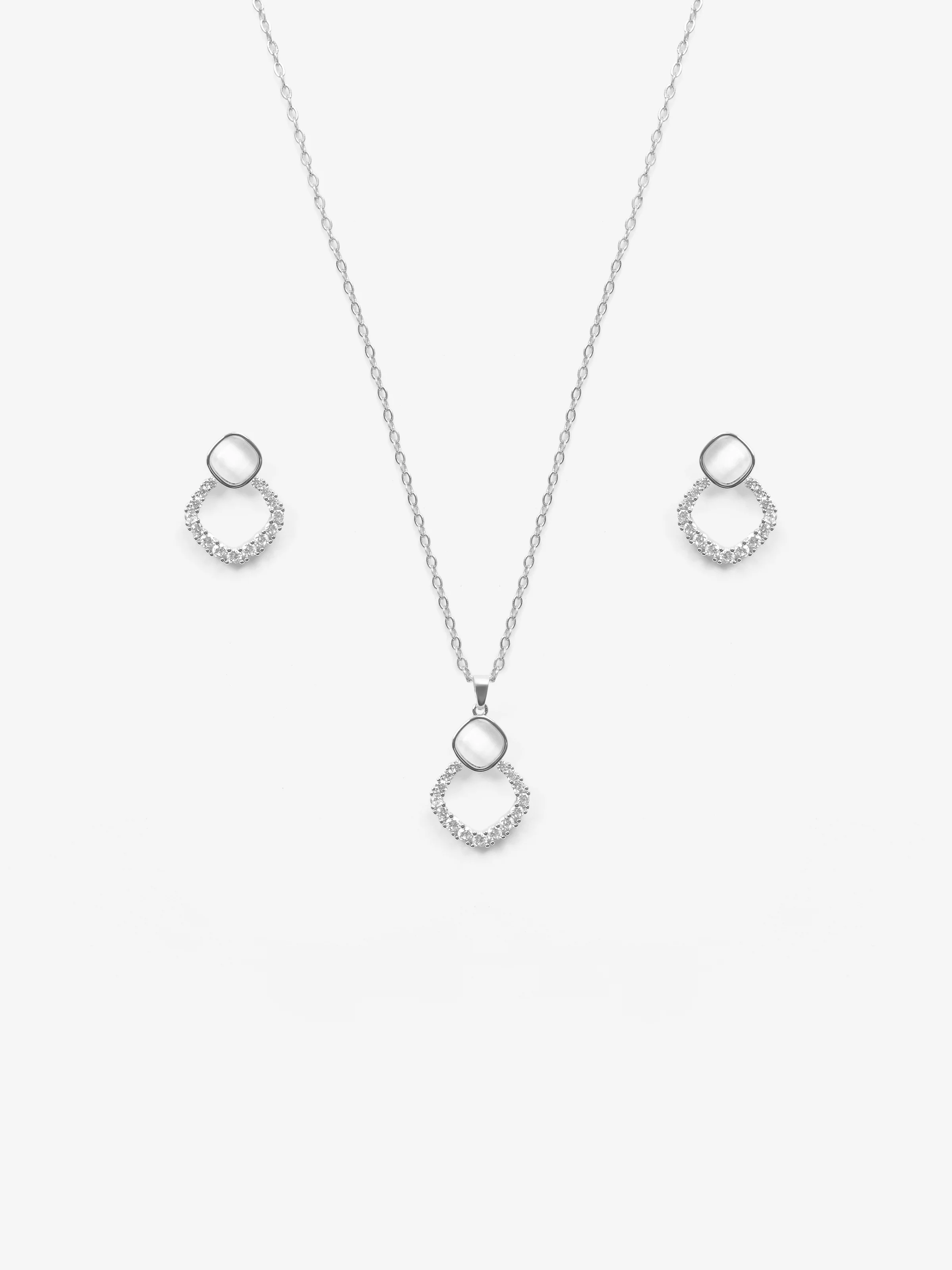Silver Bloom Beauty Jewelry Set - EAWJS5-008