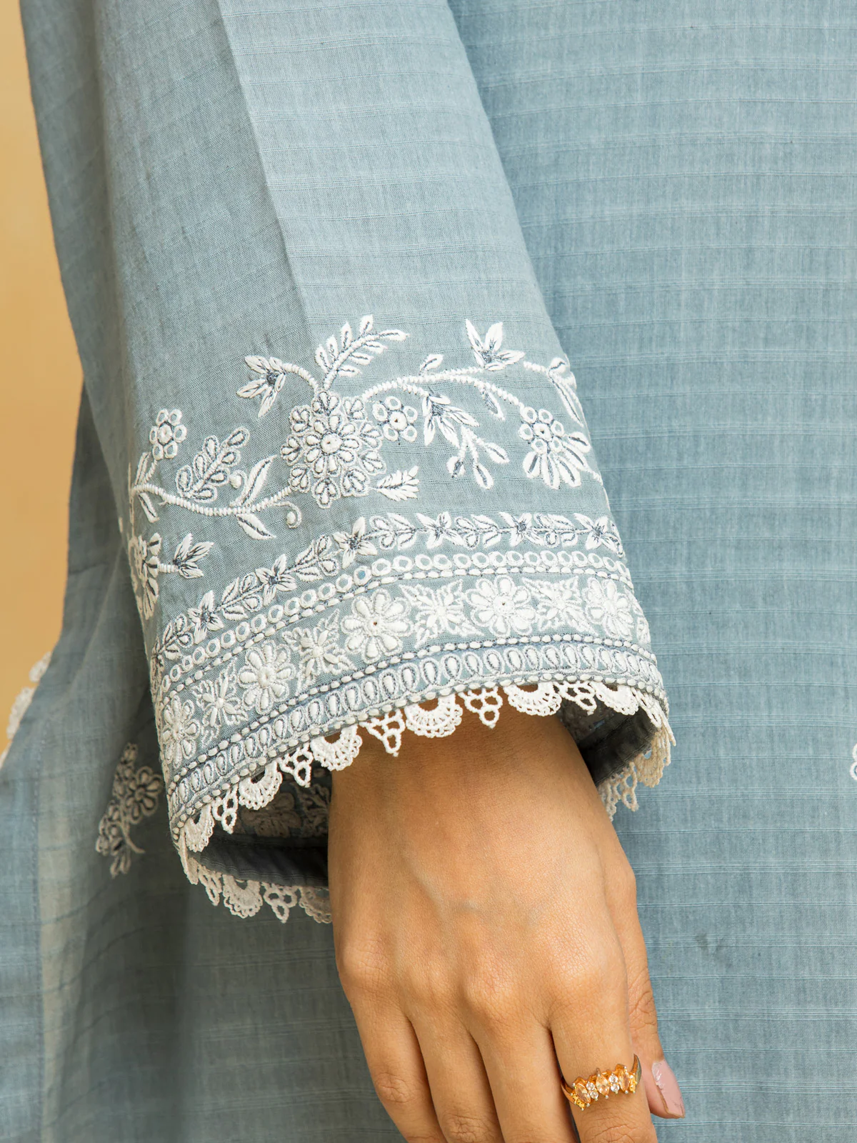 Unstitched Embroidered Dobby Suit - EWU24V7-28784-3P - Image 5