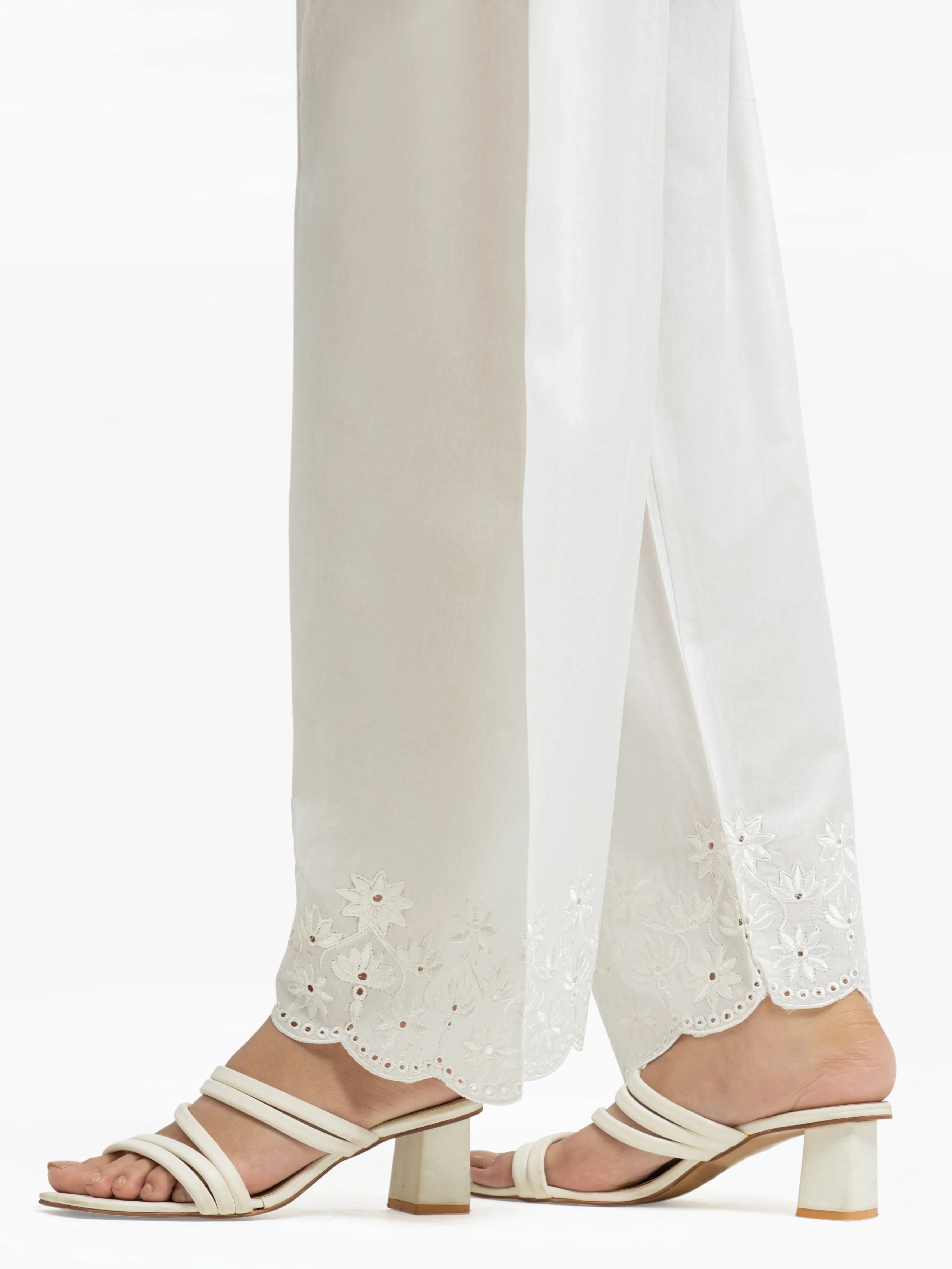 Women's White Shalwar - EWBSE24-00003 - Image 2