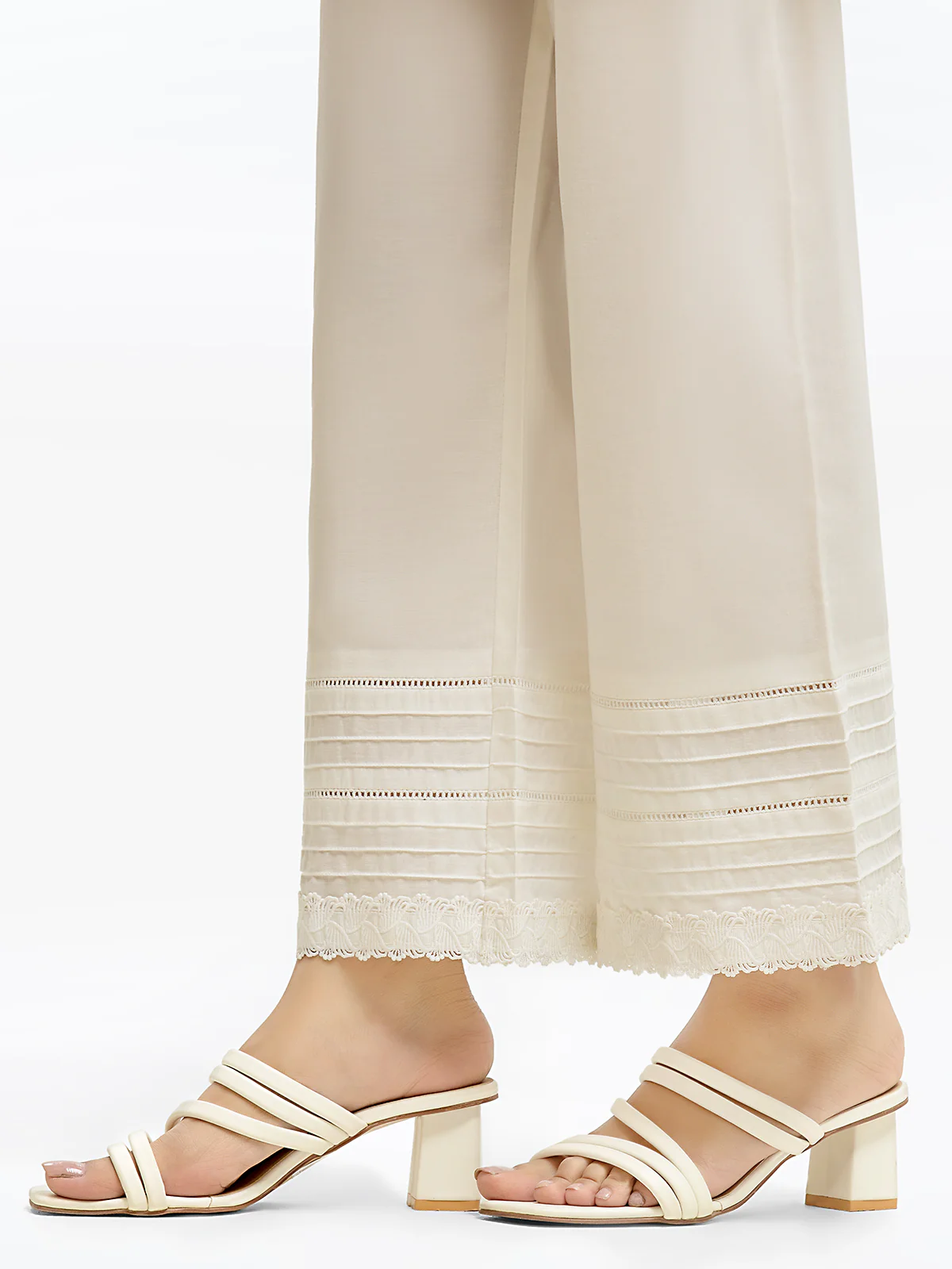 Women's White Trouser - EWBEB24-76567 - Image 3