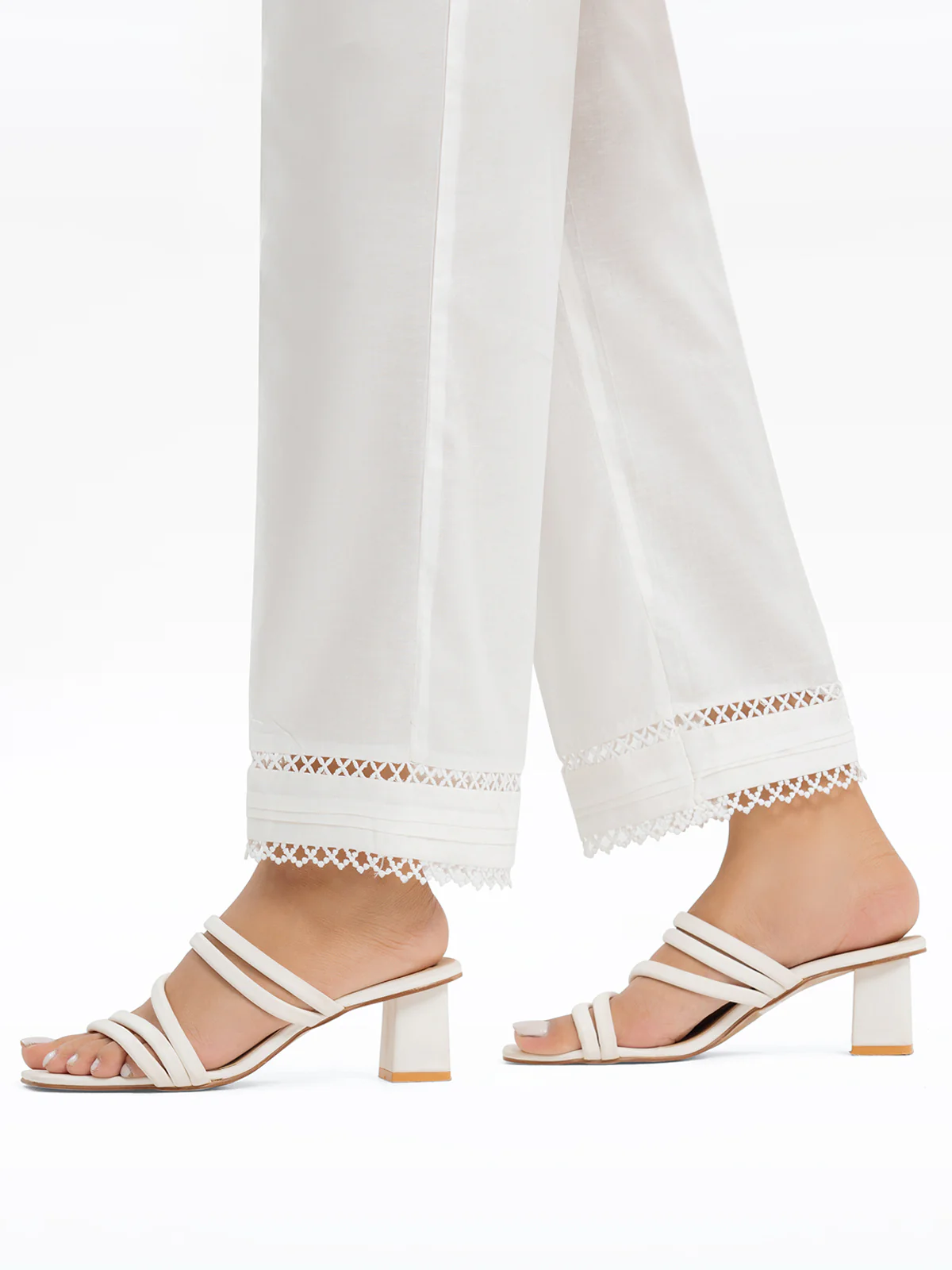 Women's White Trouser - EWBEB24-76576 - Image 2