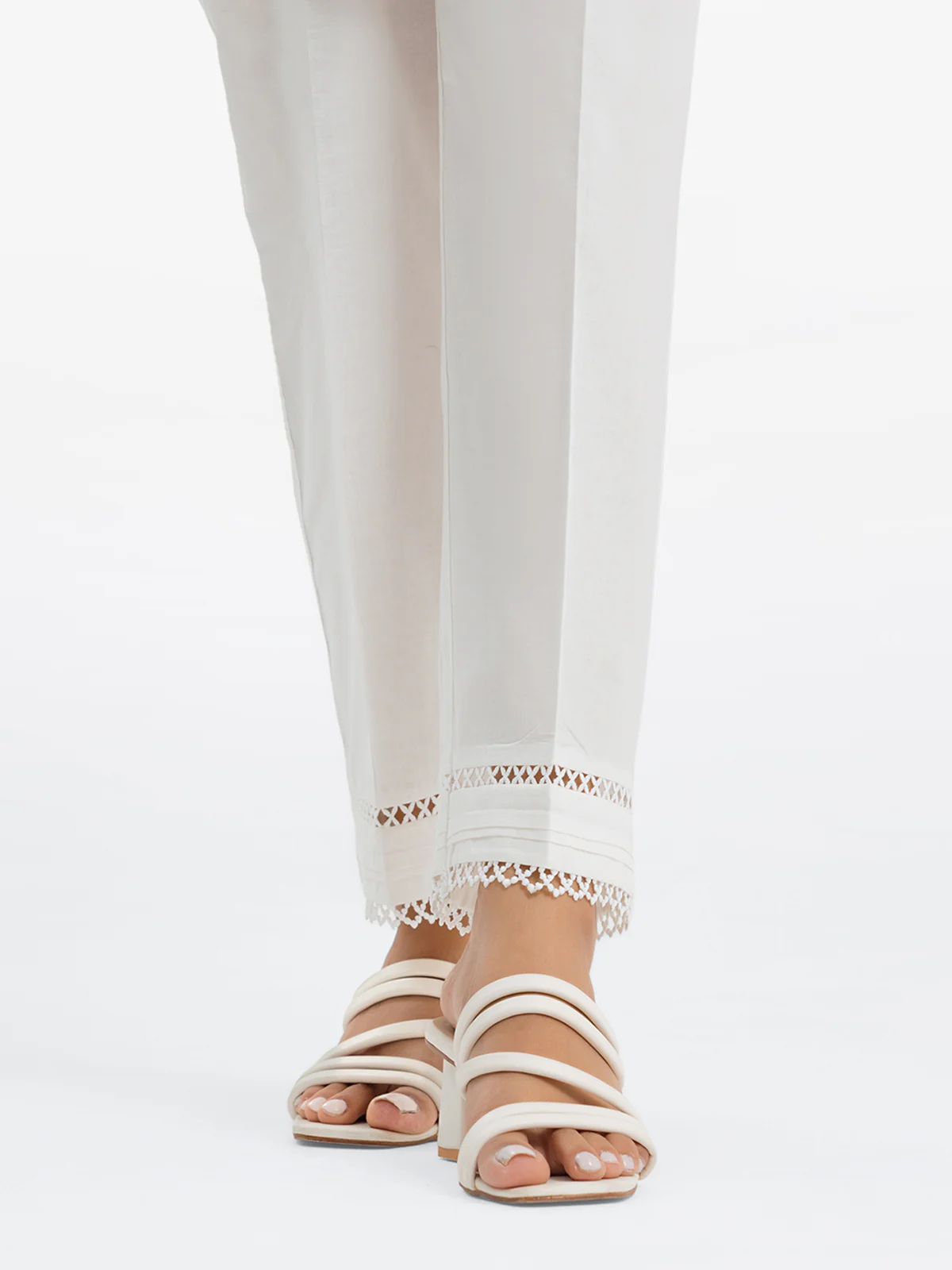 Women's White Trouser - EWBEB24-76576 - Image 3