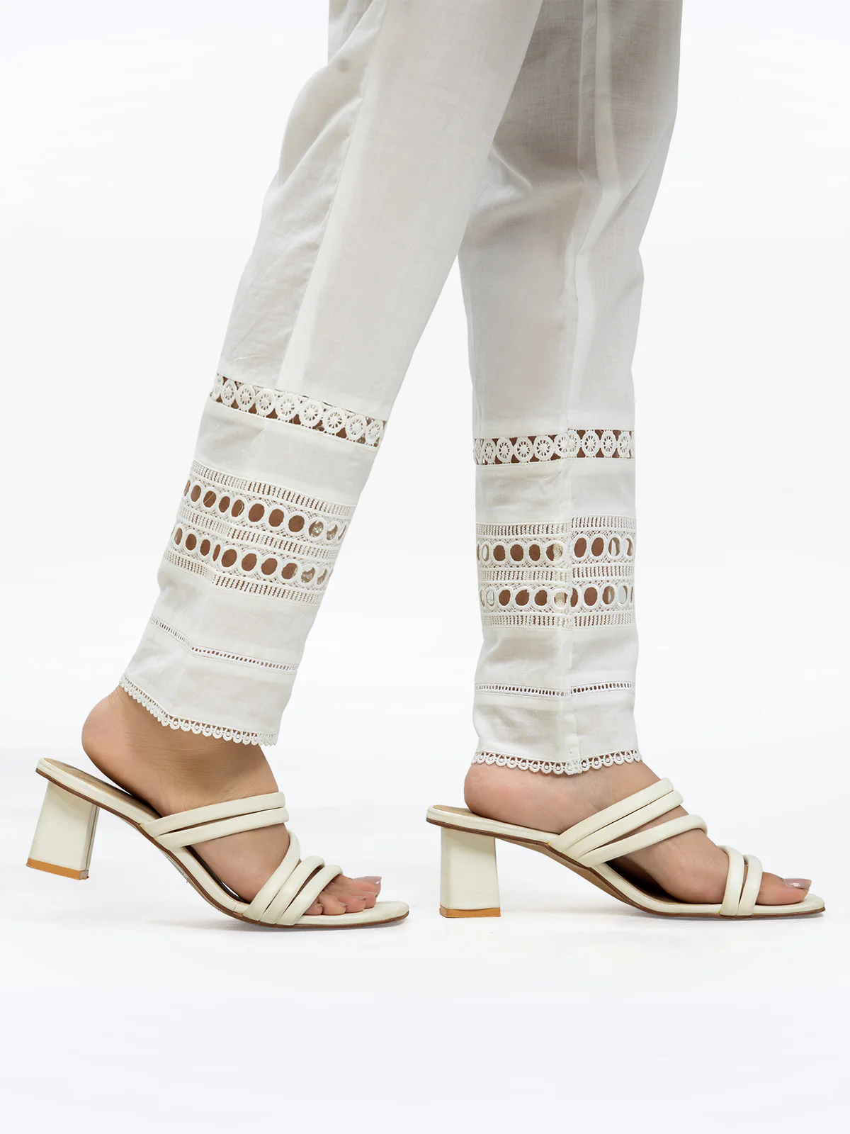 Women's White Trouser - EWBEB24-76579 - Image 2