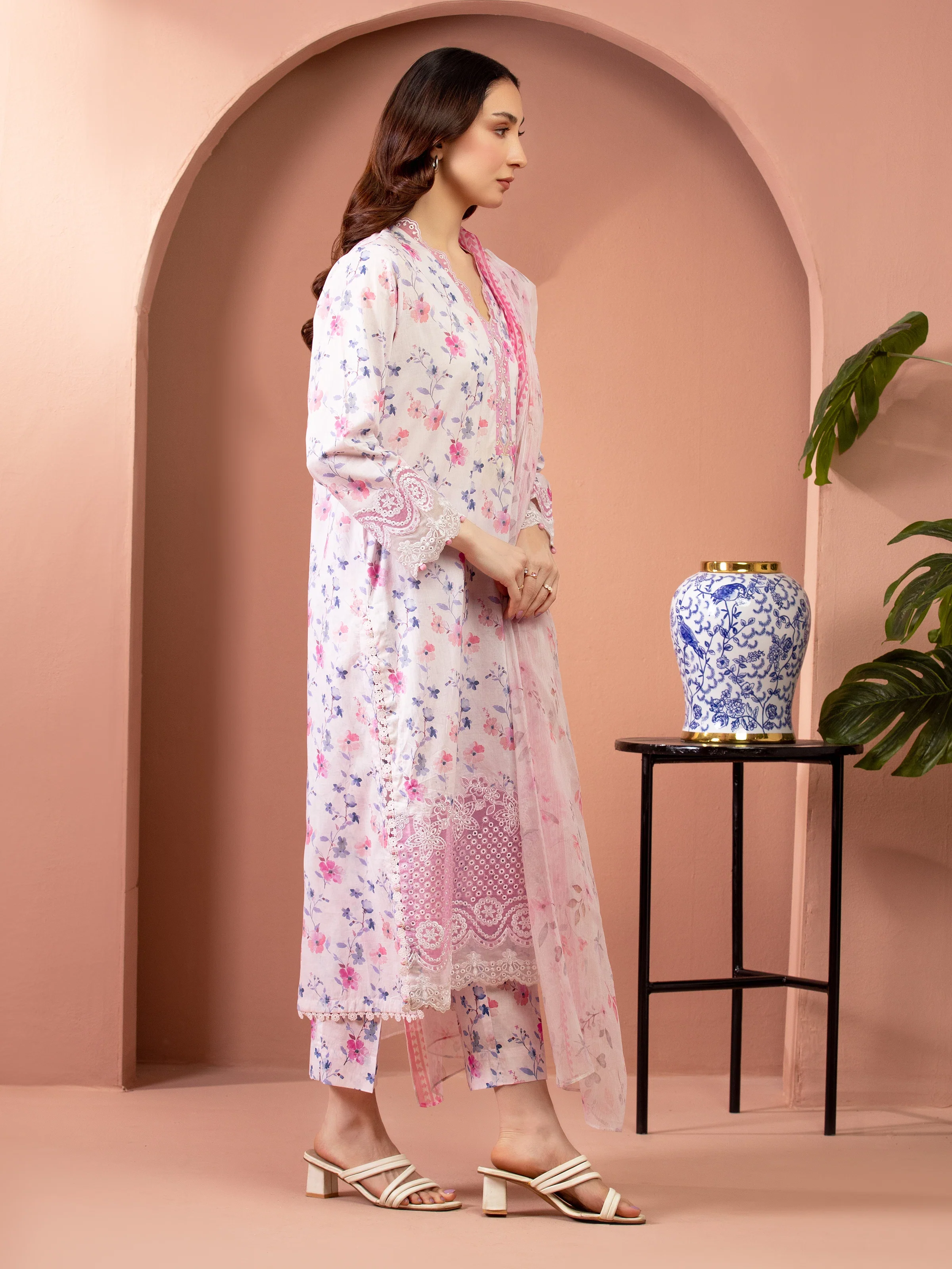 Unstitched Embroidered Lawn Suit - EWU5V1-31453-3P - Image 3