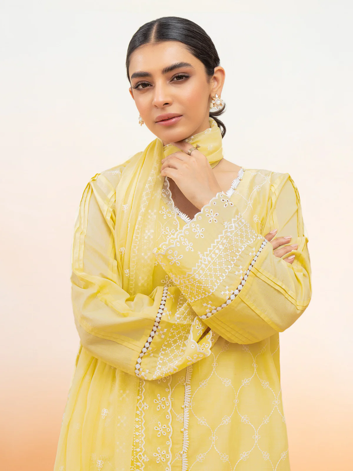 Unstitched Embroidered Cambric Shirt Trouser - EWU24V2-28644ST - Image 3
